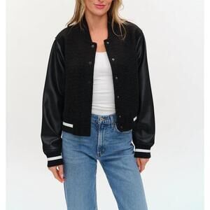 NEW SIX/FIFTY york shearling jacket in black